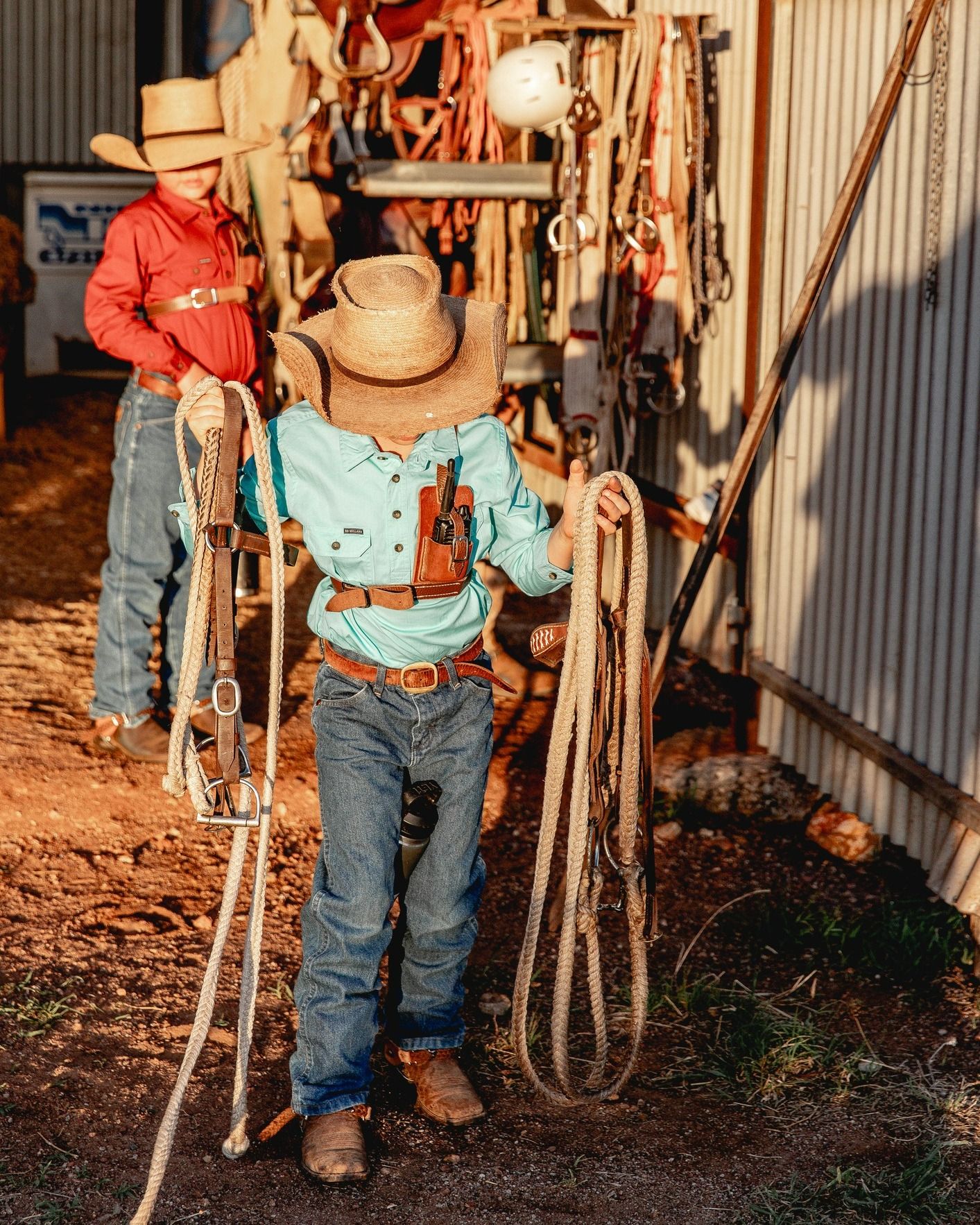Two little jackaroos off to work

📷: picsbytay_

Shop junior workshirts via the link in b...

#RBSellars
