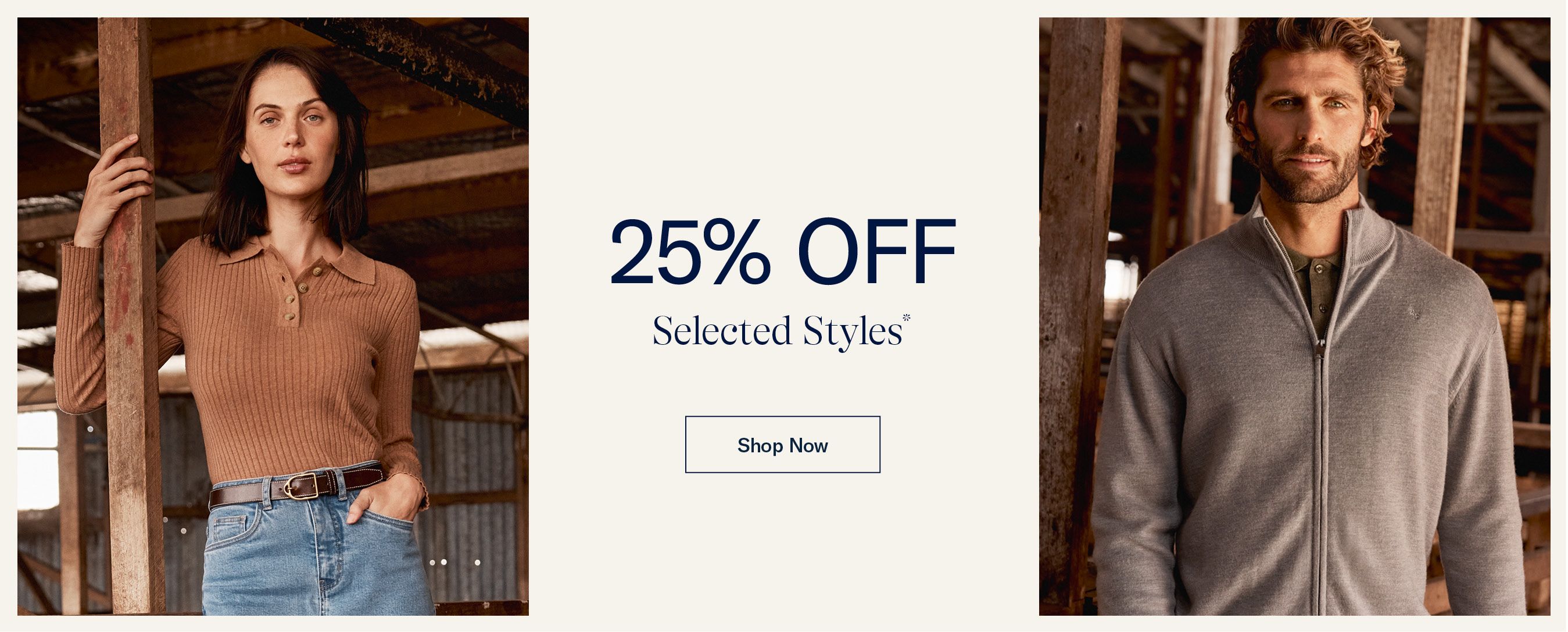 25% off Selected Autumn Winter Styles*