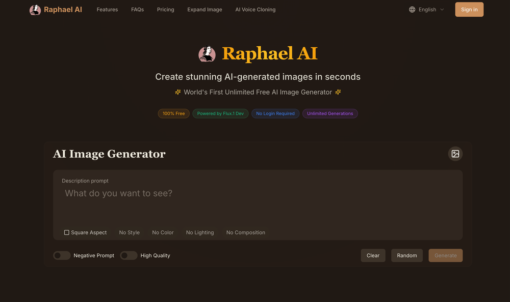 Screenshot of Raphael AI