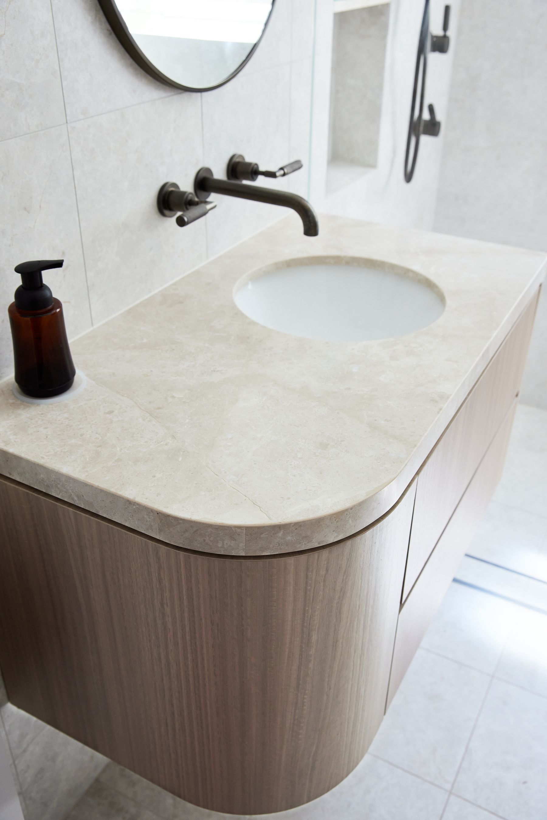 Bathroom vanity with stone top