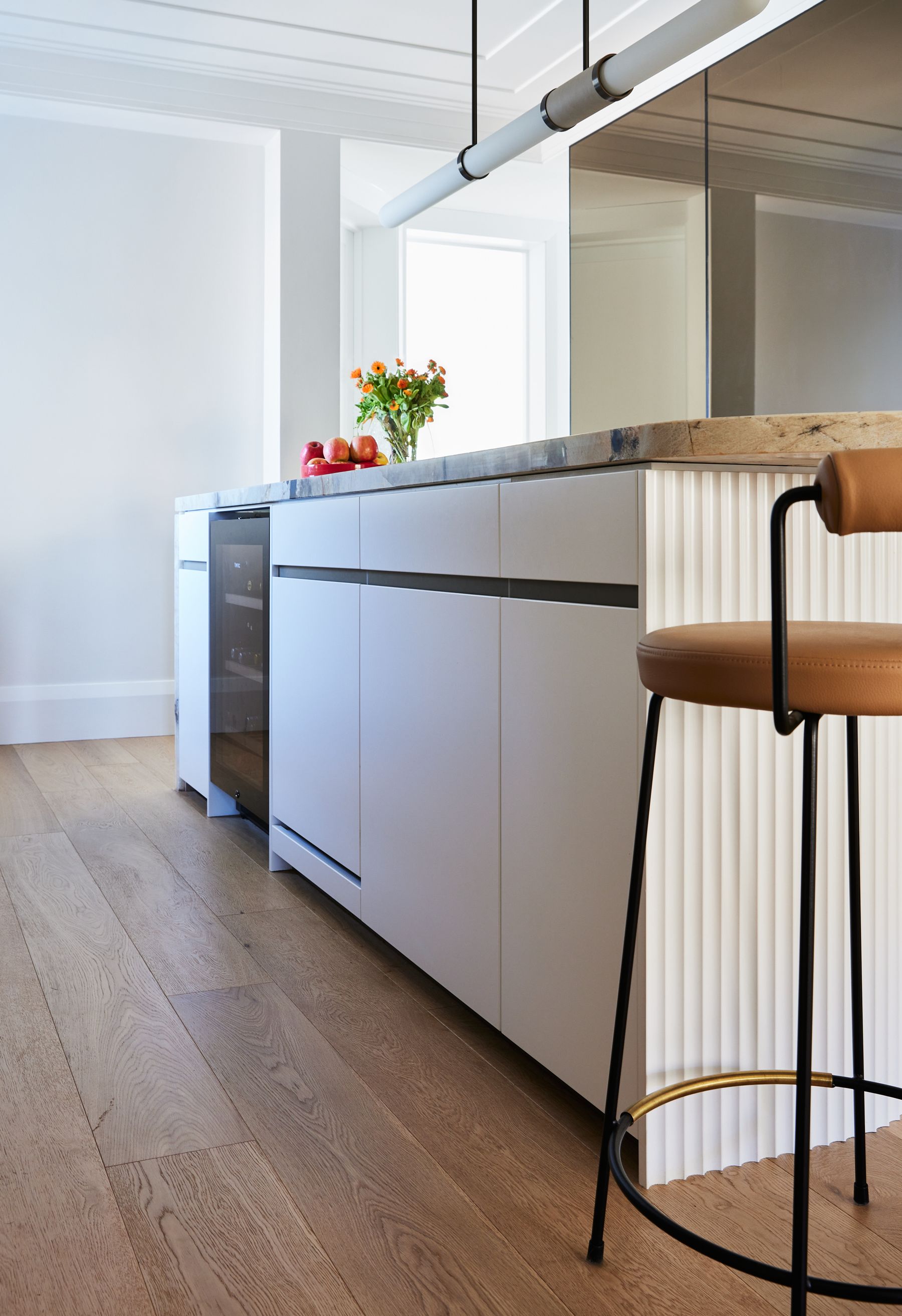 Island bench with wine fridge