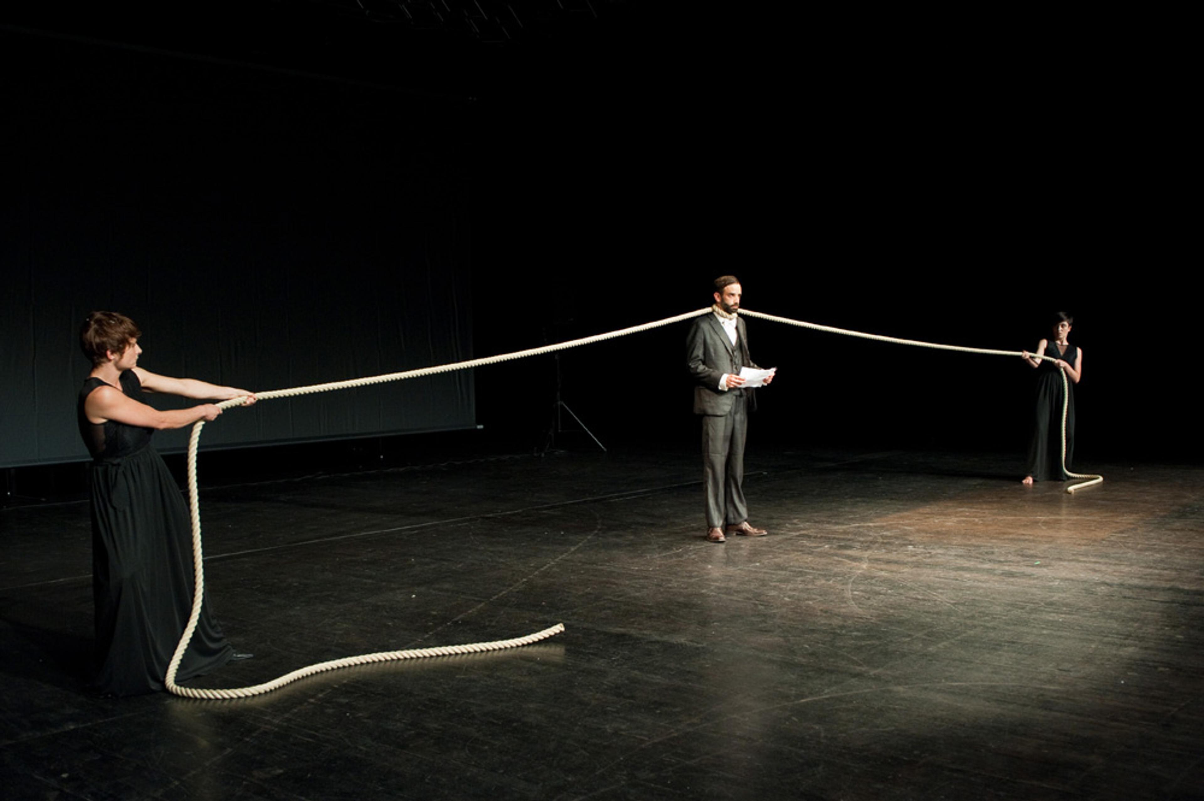 Anne Rochat & Gilles Furtwängler & Sarah Anthony, «Say Yes or Die», 2013 / Photo credit: Swiss Performance Art Award 2013