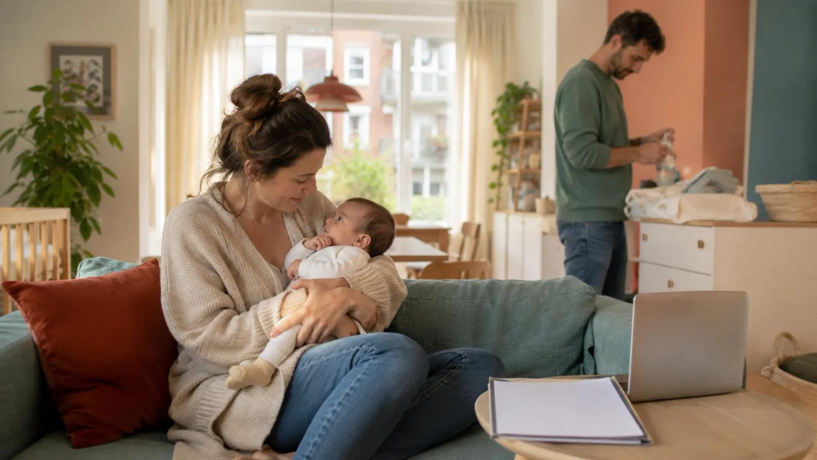 Parent bonding with a baby at home during Dutch parental leave