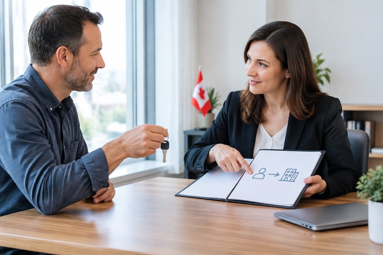 A business owner and financial advisor discuss transferring a business asset into a corporation.