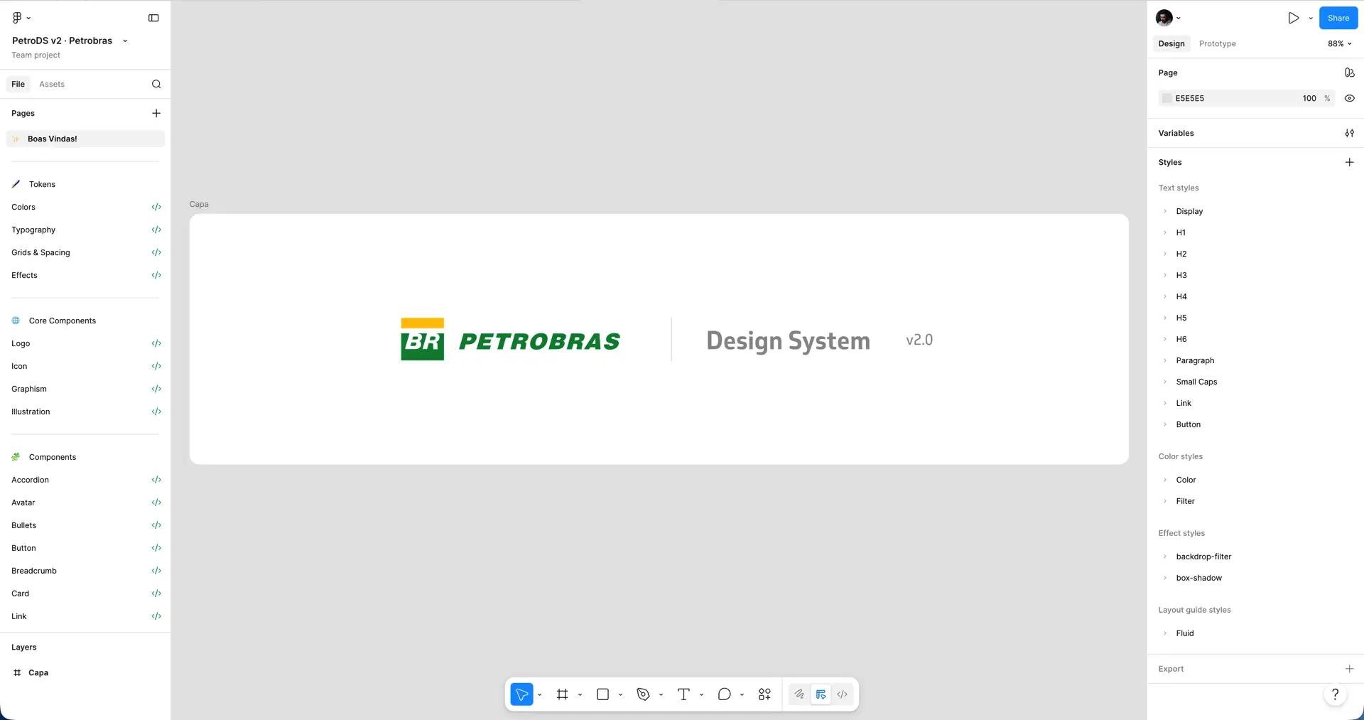 Arquivo PetroDS v2 no Figma