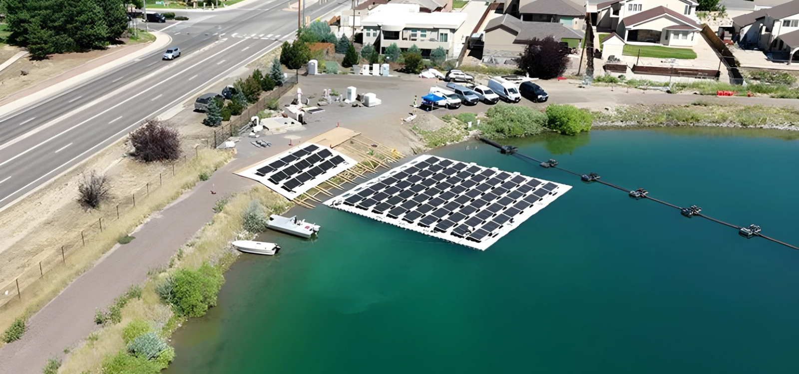 Construction underway on 1st floating tracker solar project in US