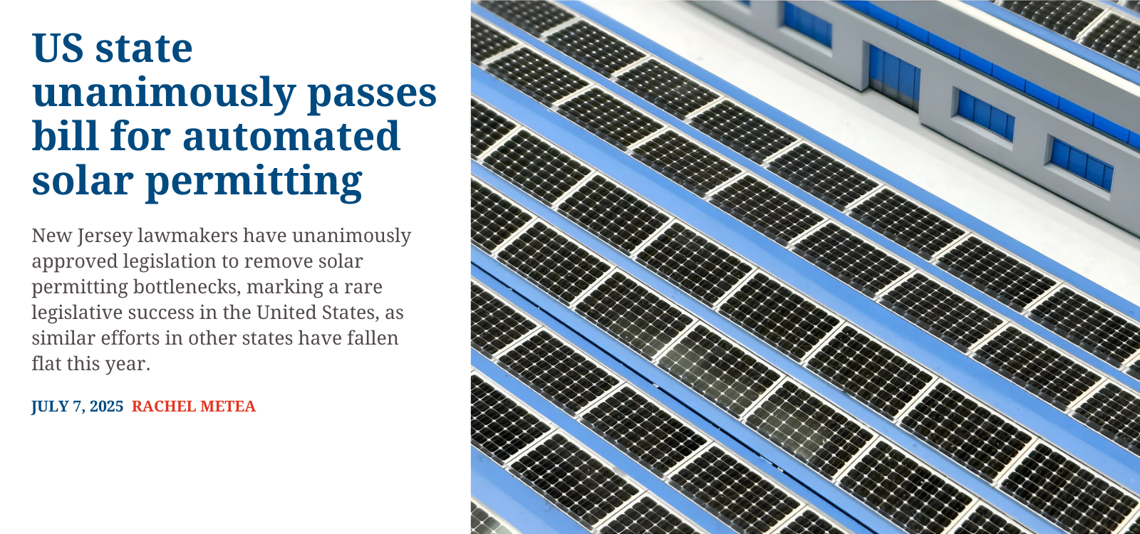 New Jersey Passes Law to Speed Up Solar Permitting