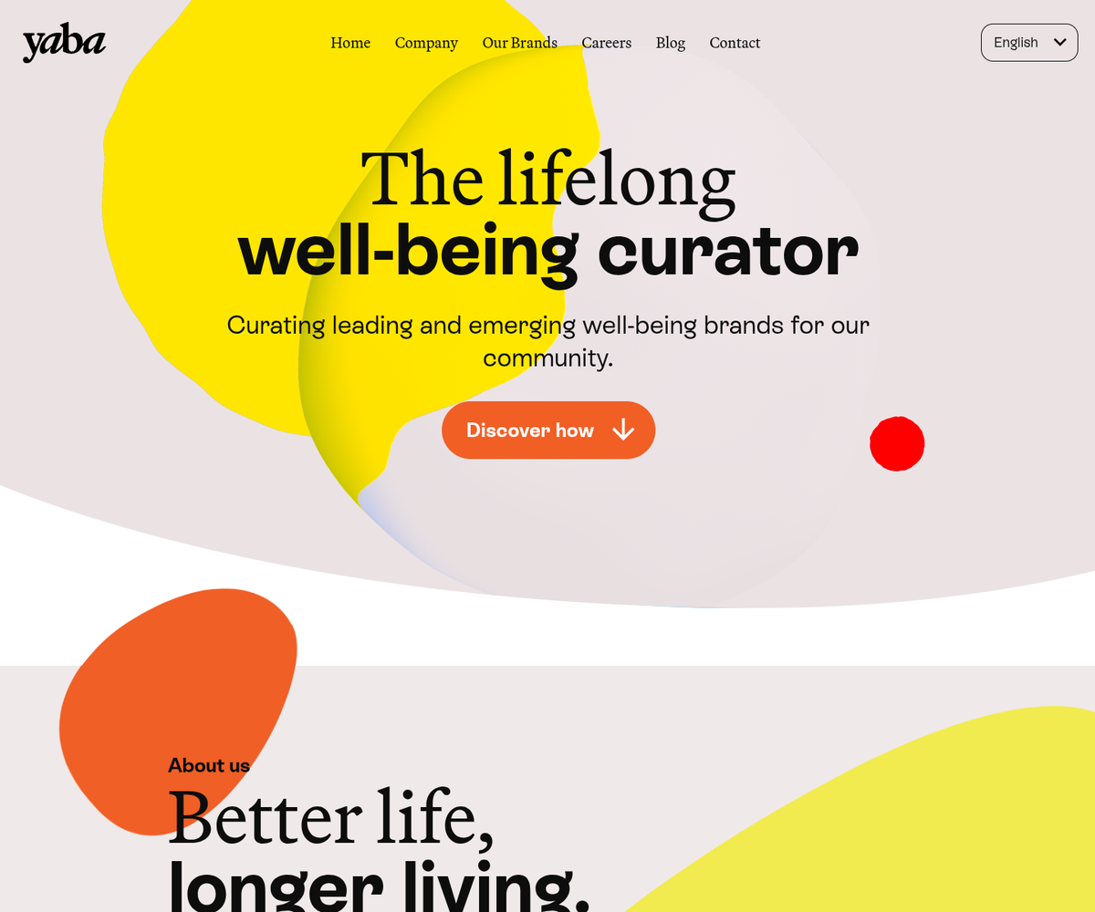 Home page of the Yaba website
