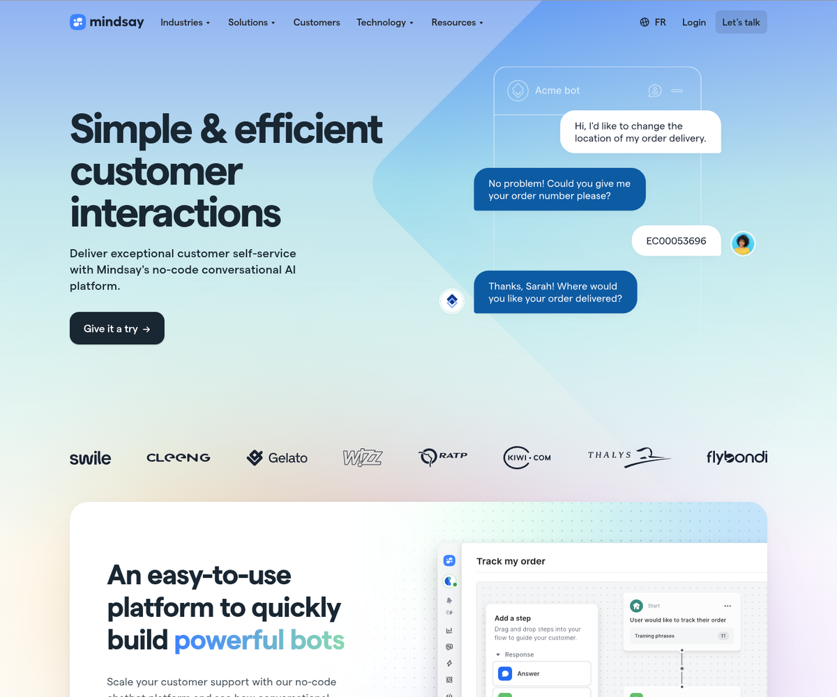 Home page of the Mindsay website