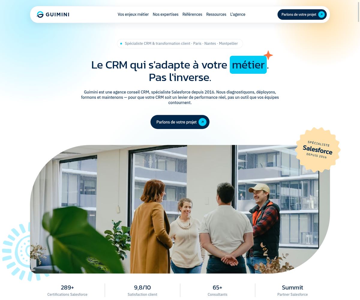 Home page of the Guimini website