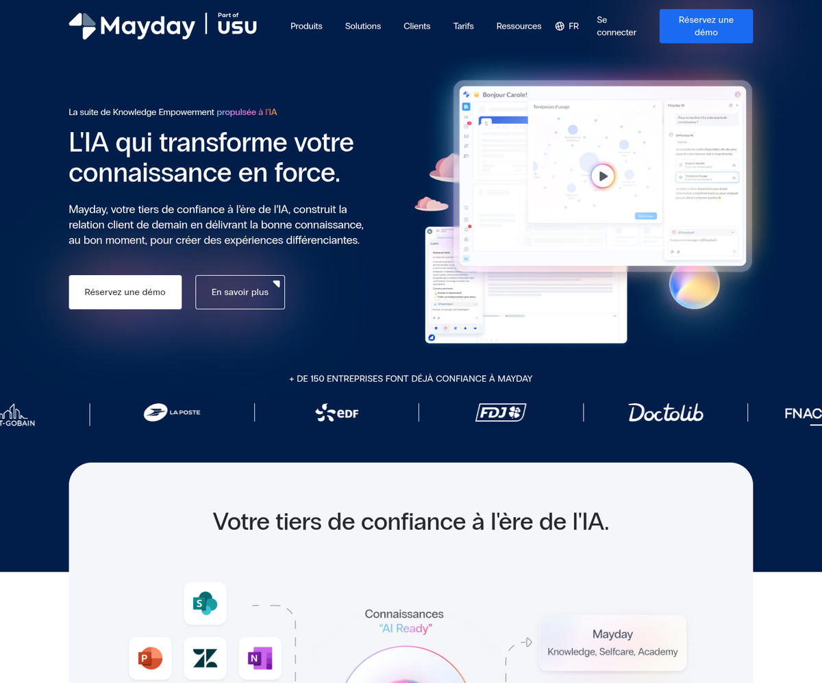 Home page of the Mayday website