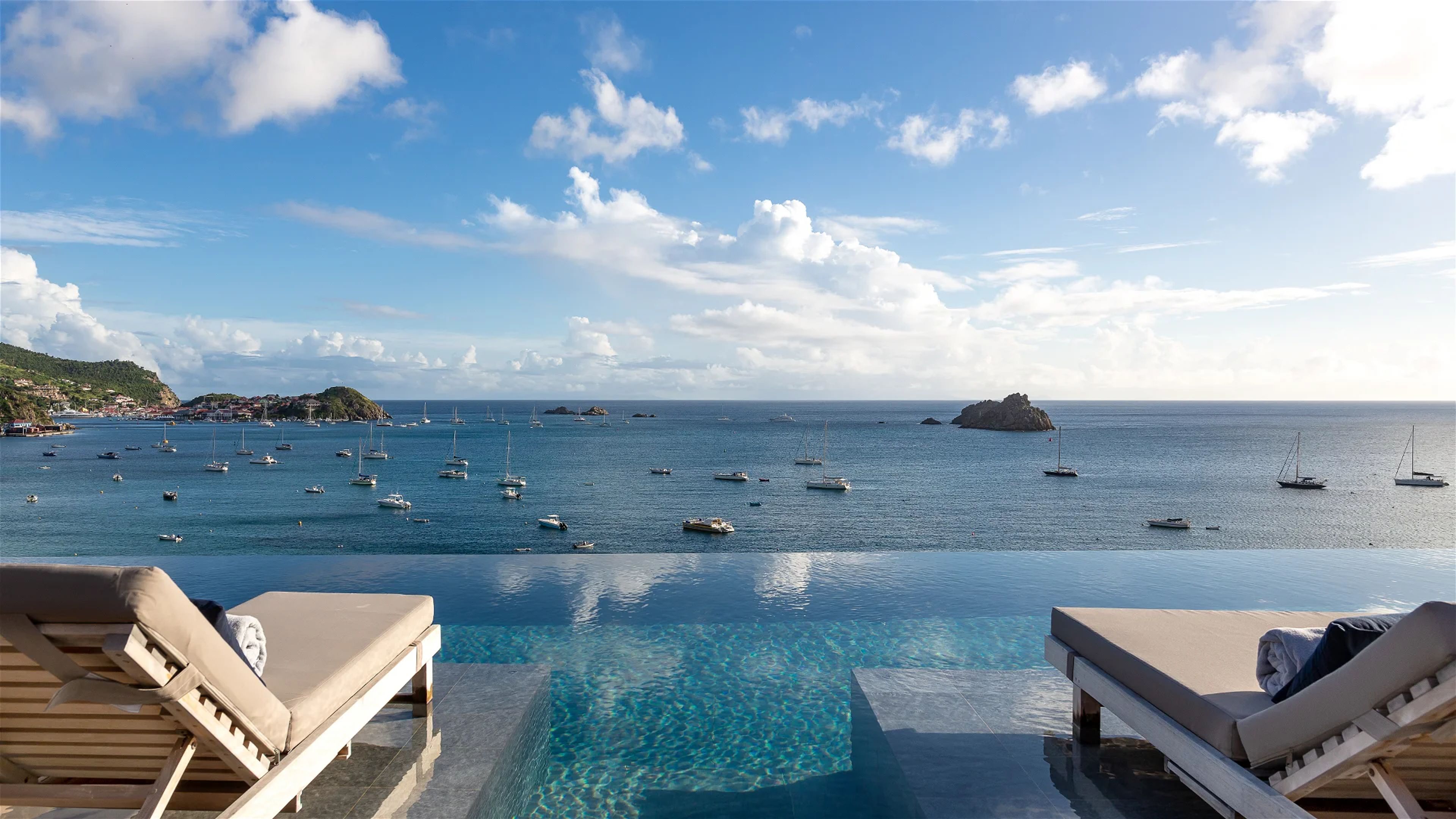 Main view of villa June in Corossol, St. Barts