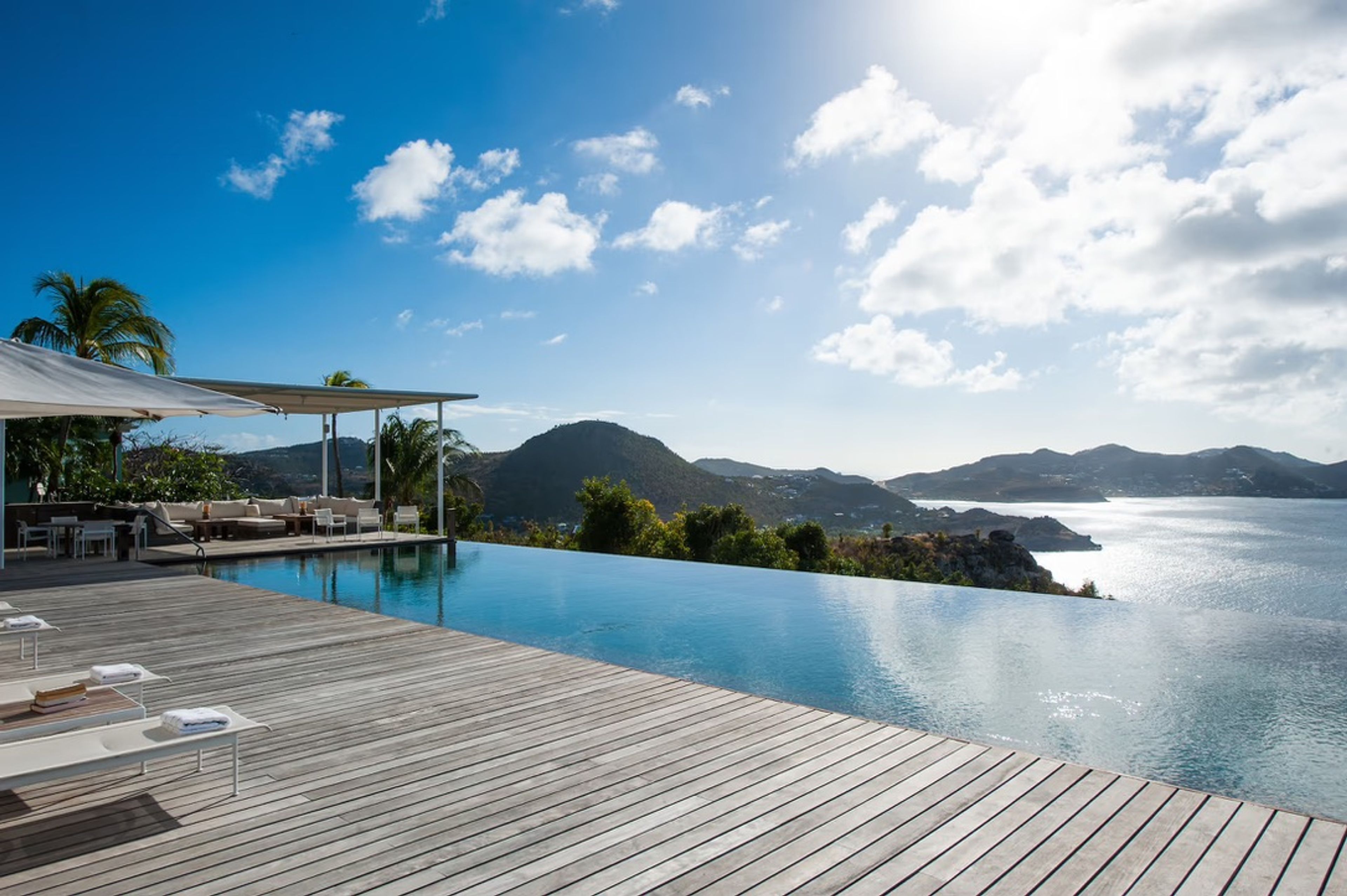Main view of villa Hill House in Camaruche, St. Barts
