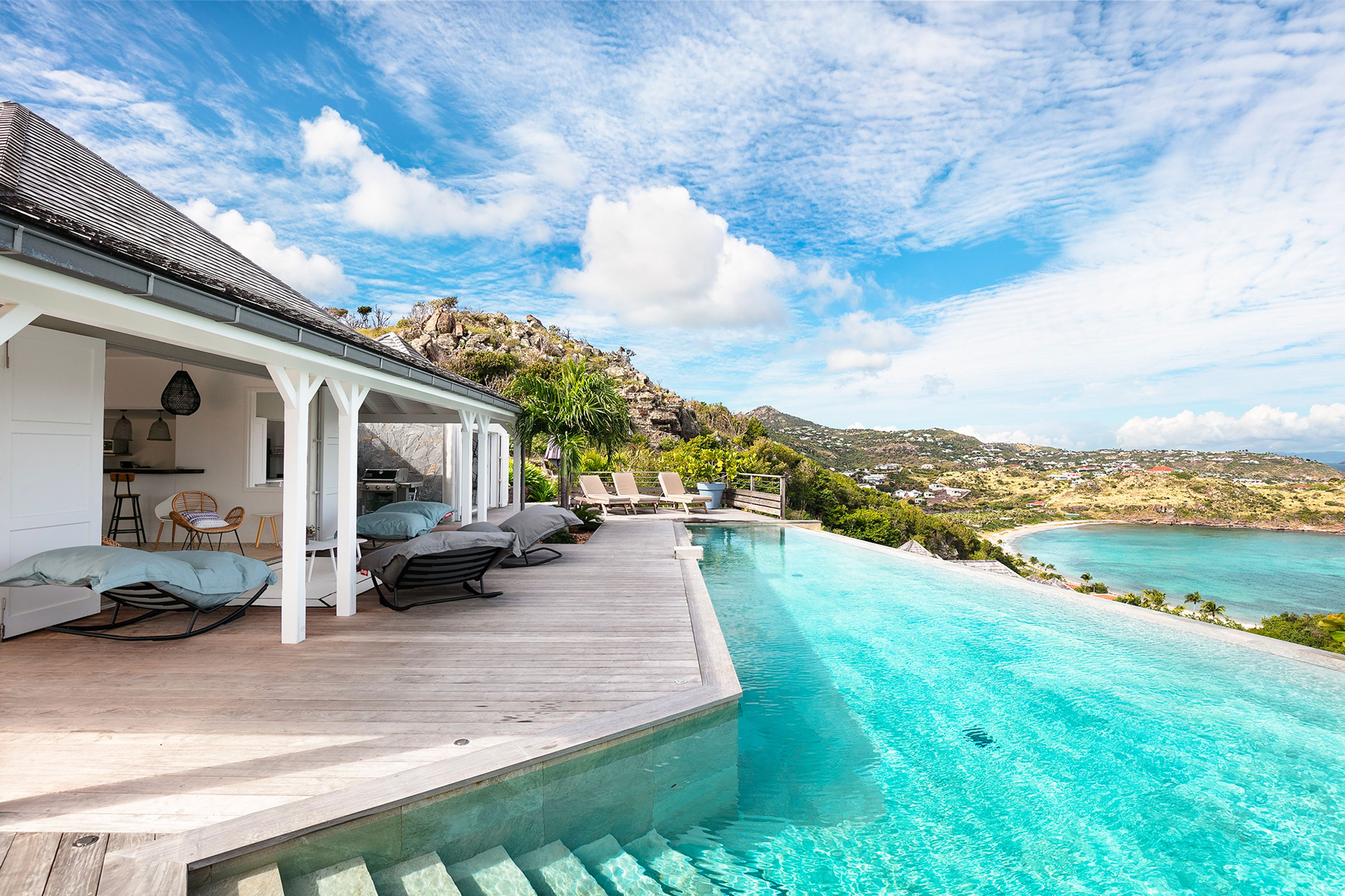 Main view of villa Lagon Bleu in Petit Cul de Sac, St. Barts