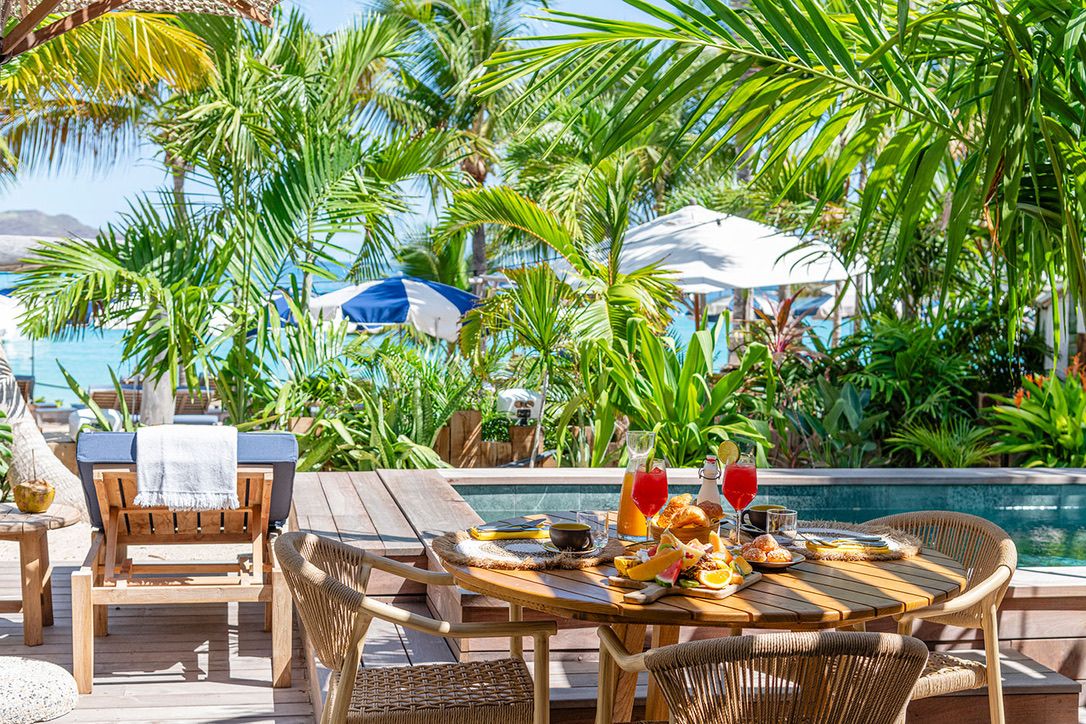 Main view of villa Sunset Corail in Saint-Jean Beach, St. Barts
