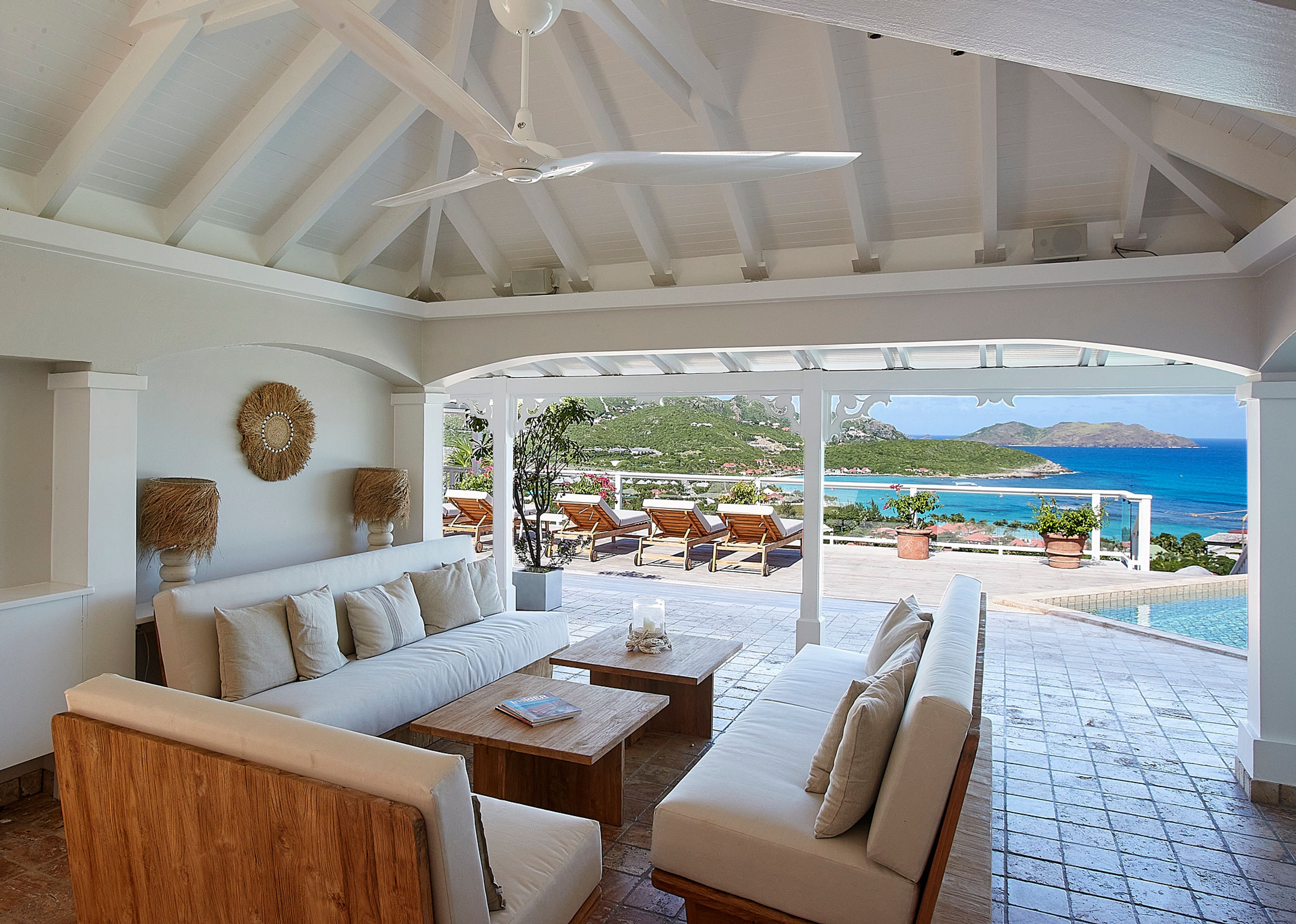 Main view of villa Terre Indigo in St Jean, St. Barts