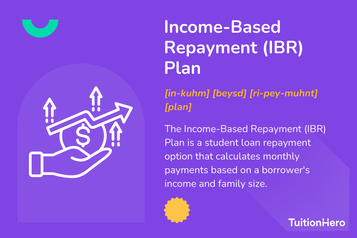 Income-Based Repayment (IBR) Plan: The Income-Based Repayment (IBR) Plan is a student loan repayment option that calculates monthly payments based on a borrower's income and family size.