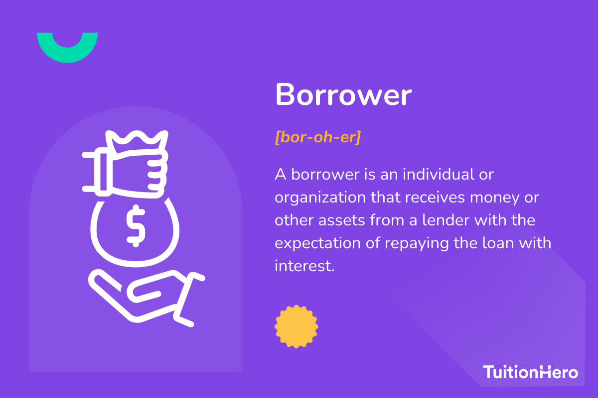 Borrower: An individual or organization that receives money or other assets from a lender with the expectation of repaying the loan with interest.png