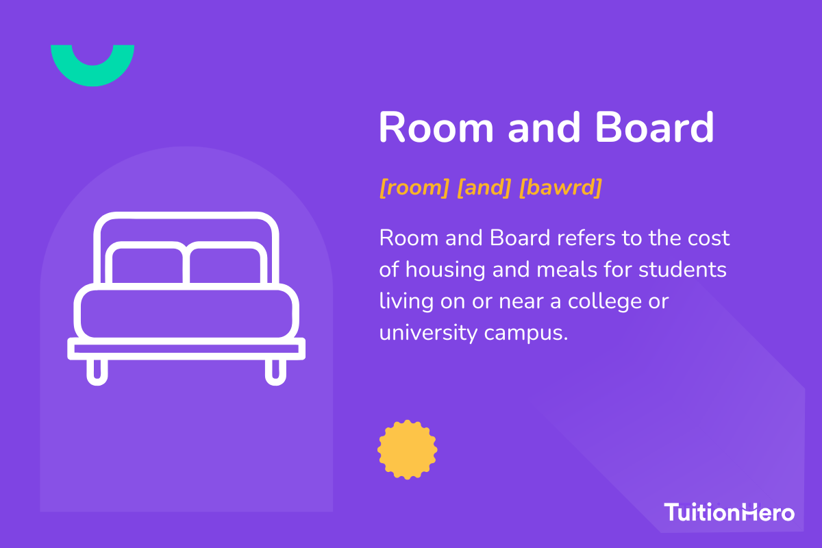 Room and Board: Room and Board refers to the cost of housing and meals for students living on or near a college or university campus.