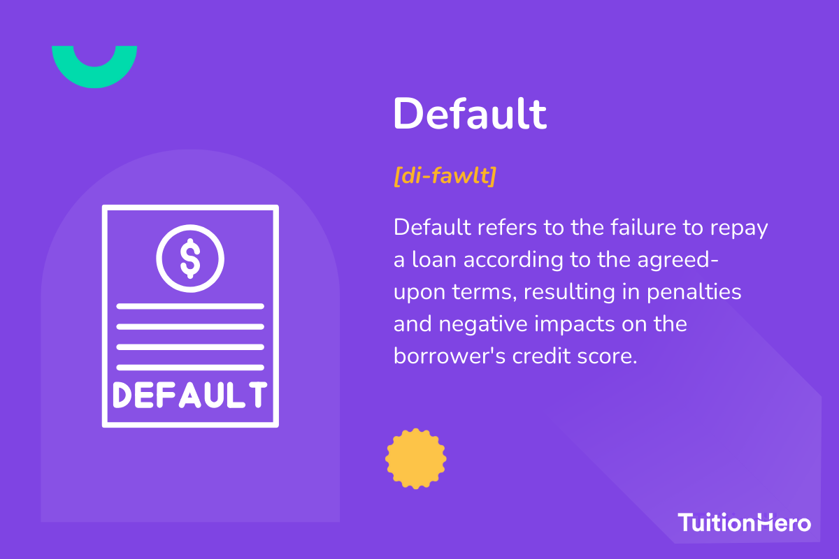 Default: Default refers to the failure to repay a loan according to the agreed-upon terms, resulting in penalties and negative impacts on the borrower's credit score.