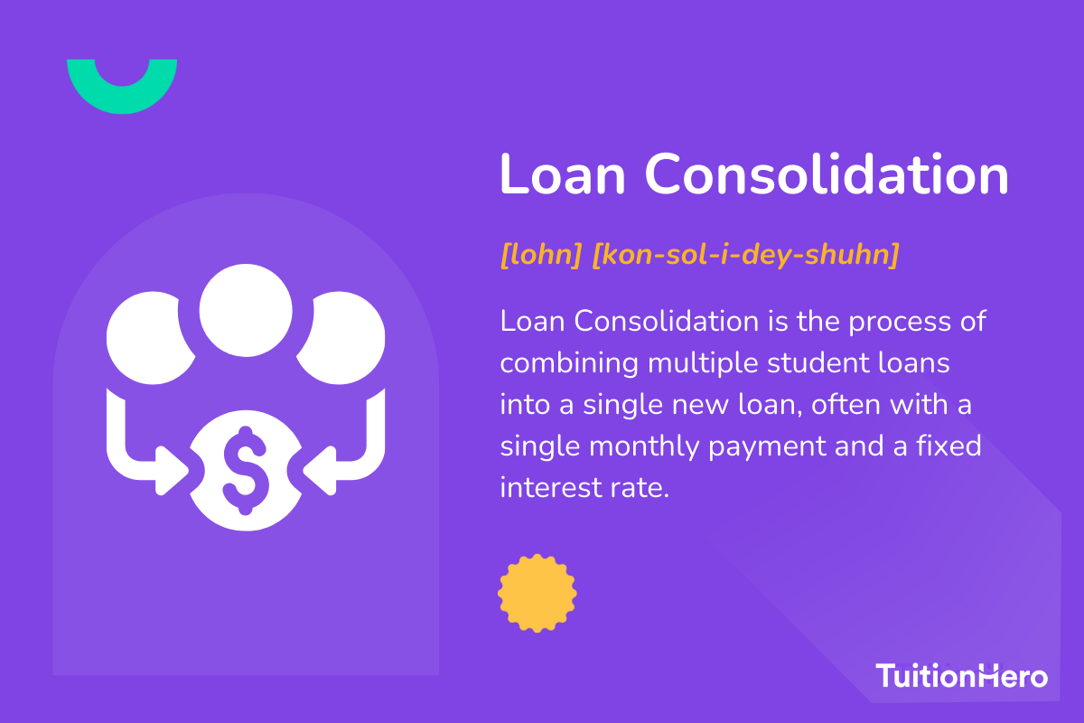 Loan Consolidation: Loan Consolidation is the process of combining multiple student loans into a single new loan, often with a single monthly payment and a fixed interest rate.