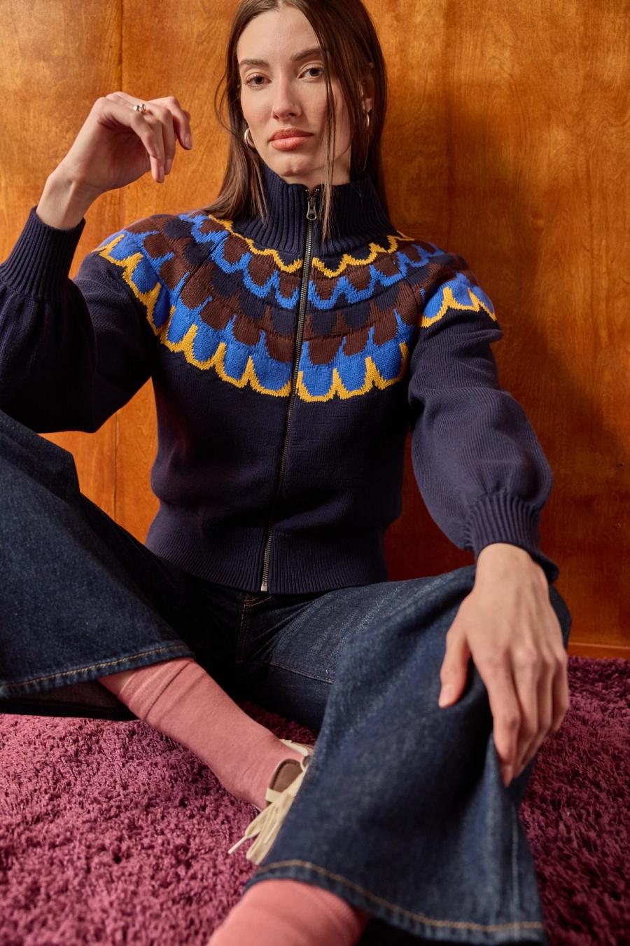 Fair Isle Zip Up