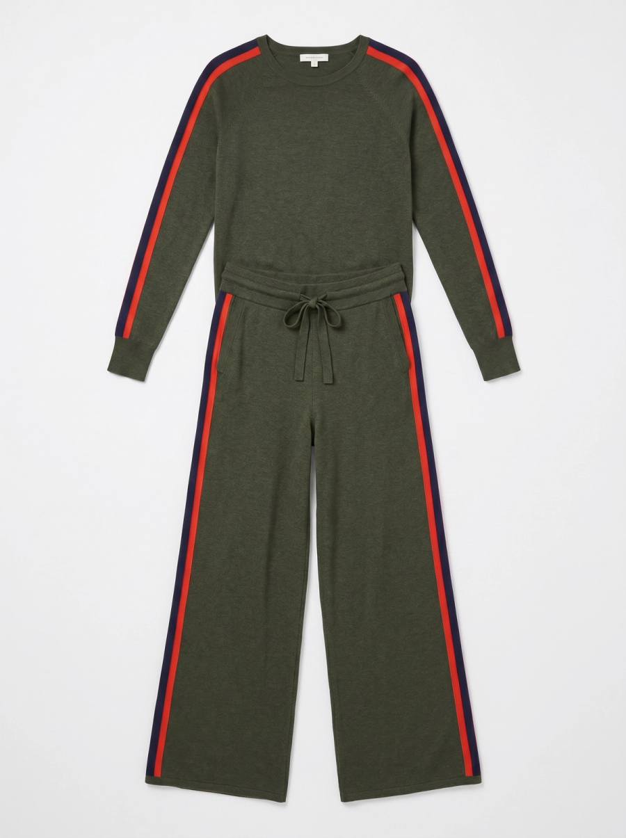 Crew Neck Sweatshirt & Wide Leg Pant