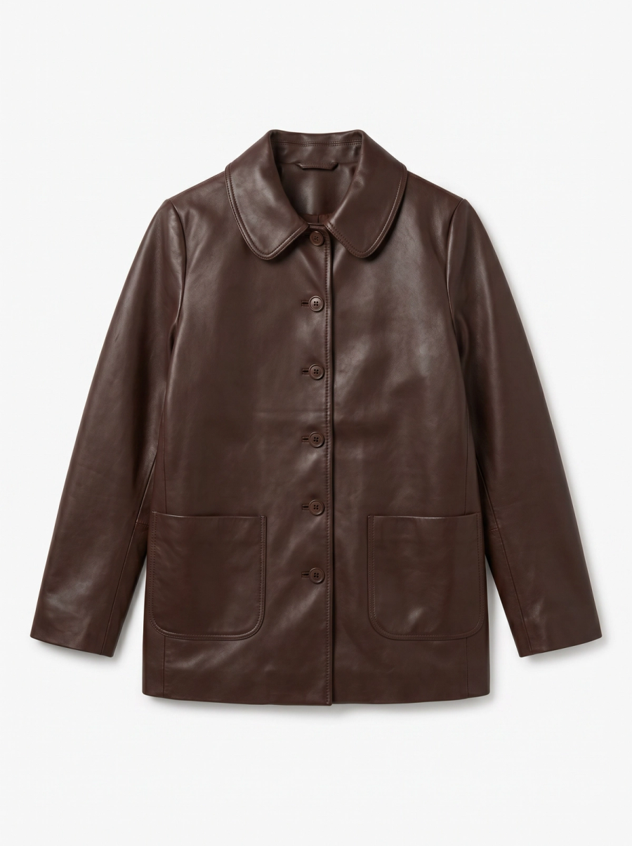 Mid-Length Peter Pan Collar Jacket