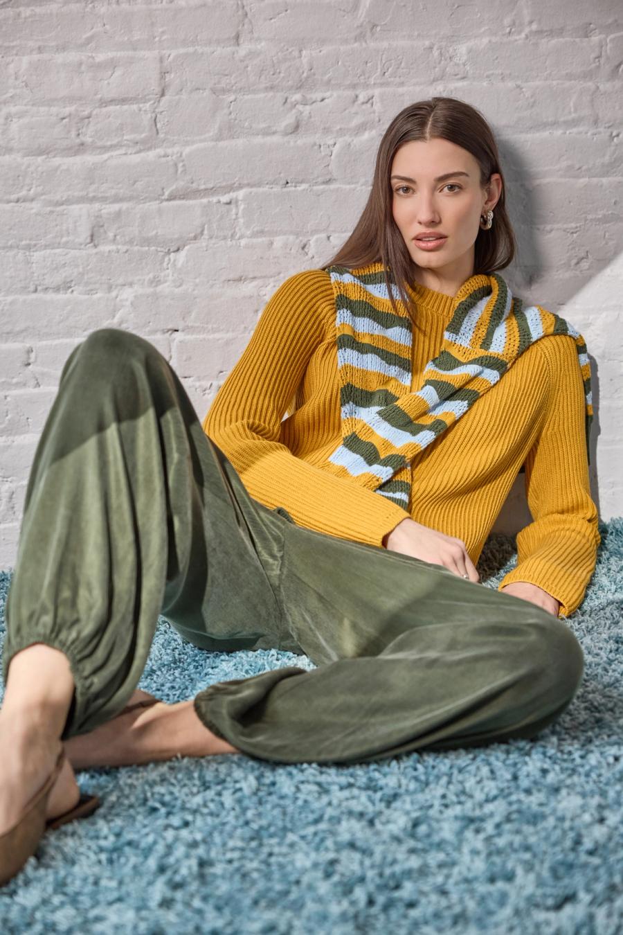 Ottoman Rib Crew & Striped Crew
