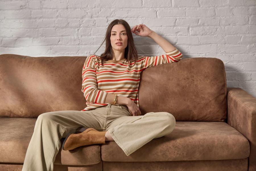 Roll Neck Striped Crew