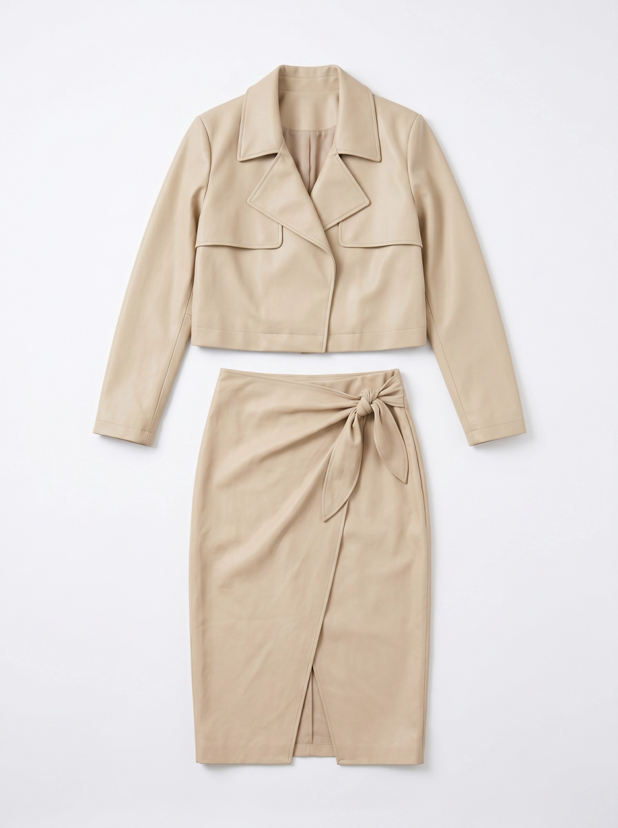 Suede Wrap Skirt