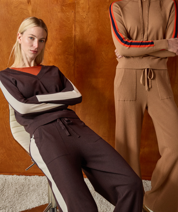 Stripe Hoodie & Wide Leg Pant