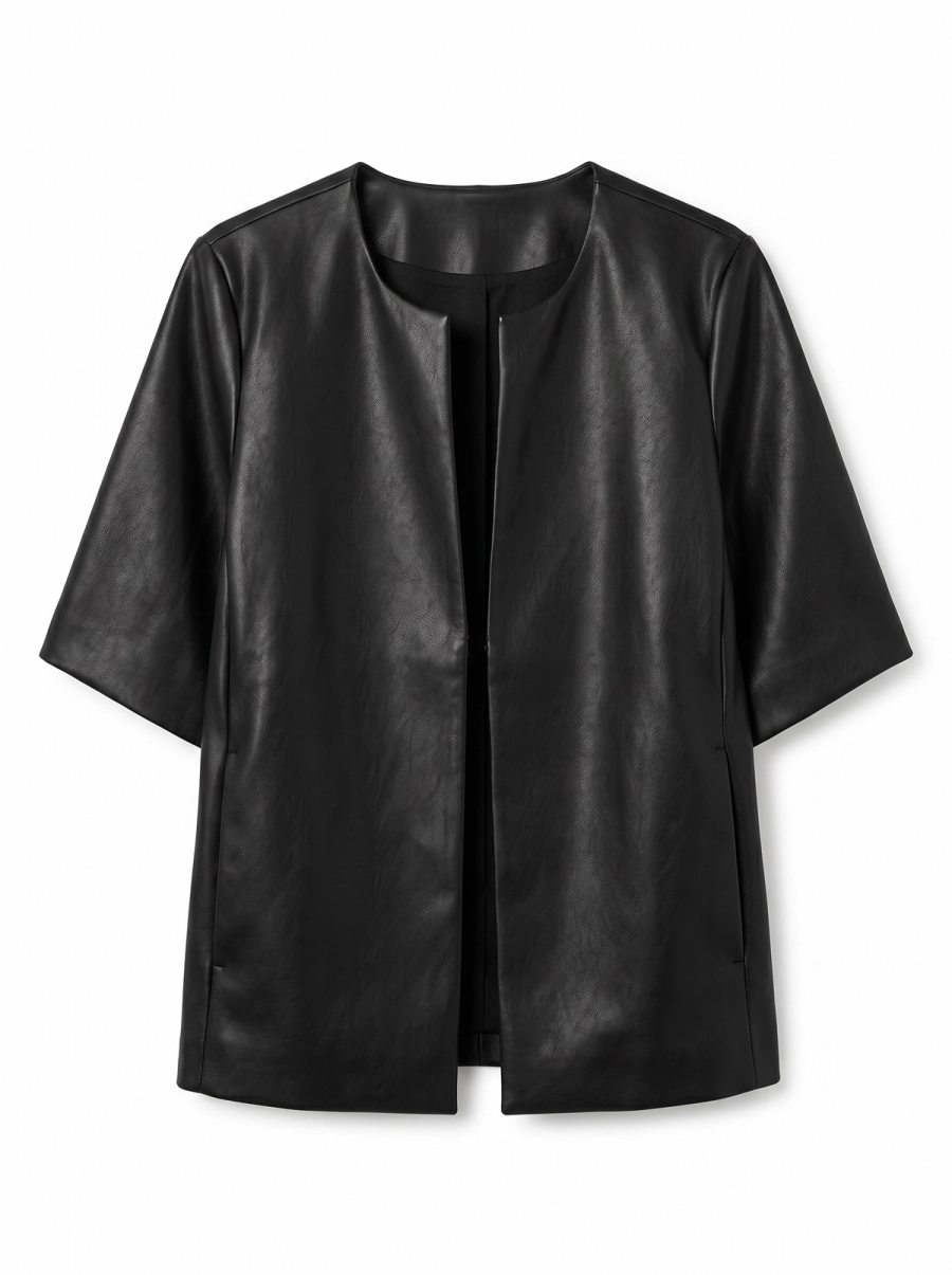 Long Collarless Jacket