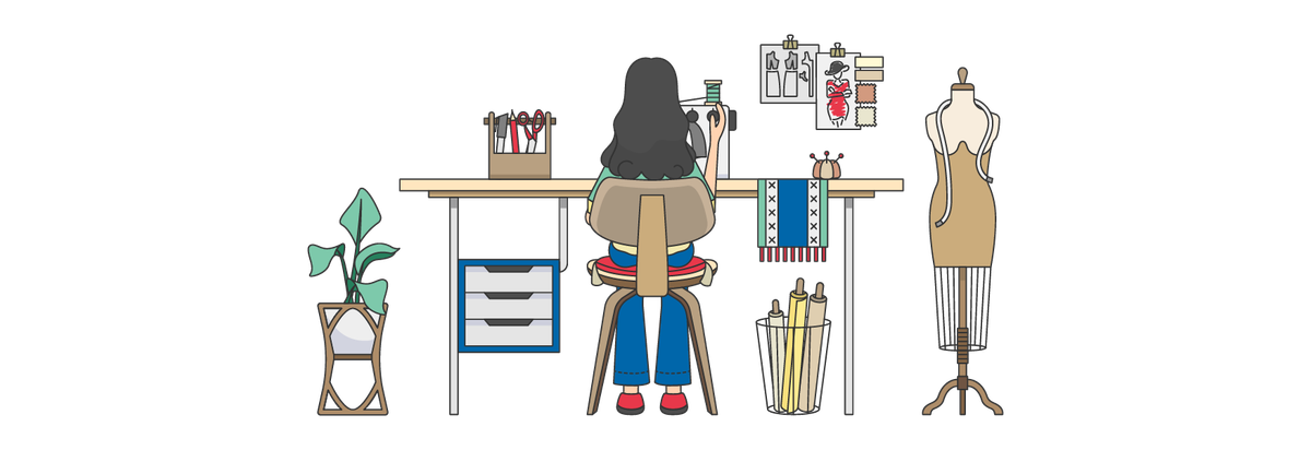 Illustration about caring for and mending your clothes