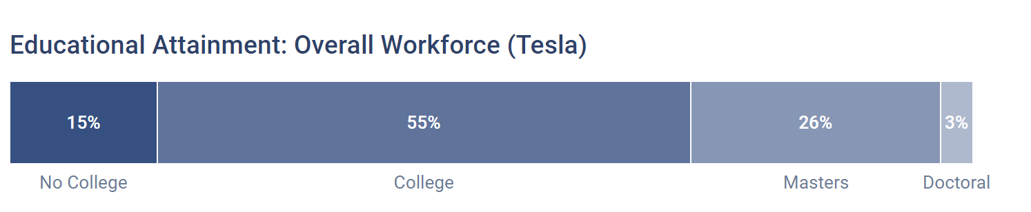 Educational Attainment: Overall Workforce (Tesla)