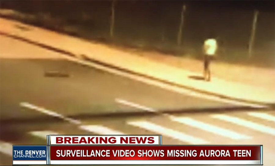 Surveillance video of Lashaya walking the night she went missing.