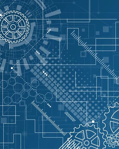 Abstract digital illustration of a structured network grid of thin glowing blue lines dissolving into a fluid wave of synthesised light particles, representing the transition from traditional search engines to generative AI discovery.