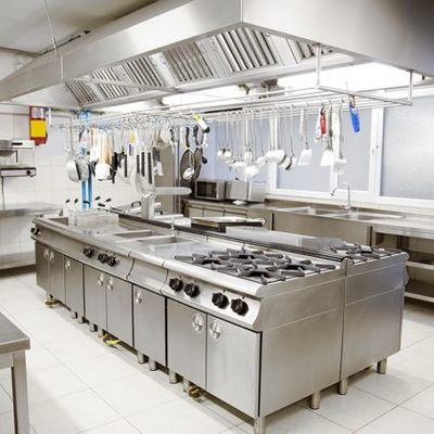 Modern commercial kitchen in Ireland with stainless steel catering equipment — professional setup for restaurants, cafes, and hospitality businesses