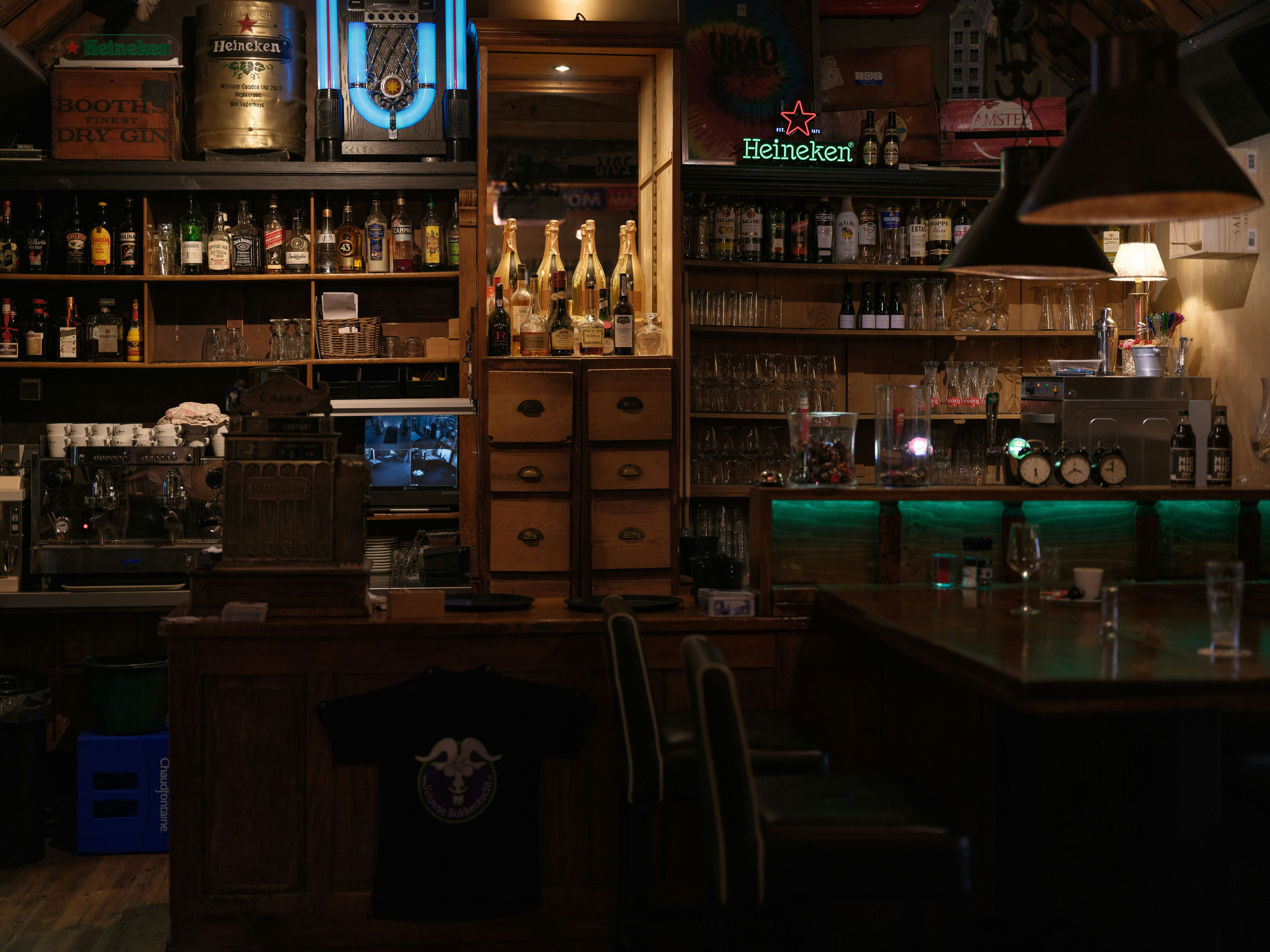 inside of an old bar