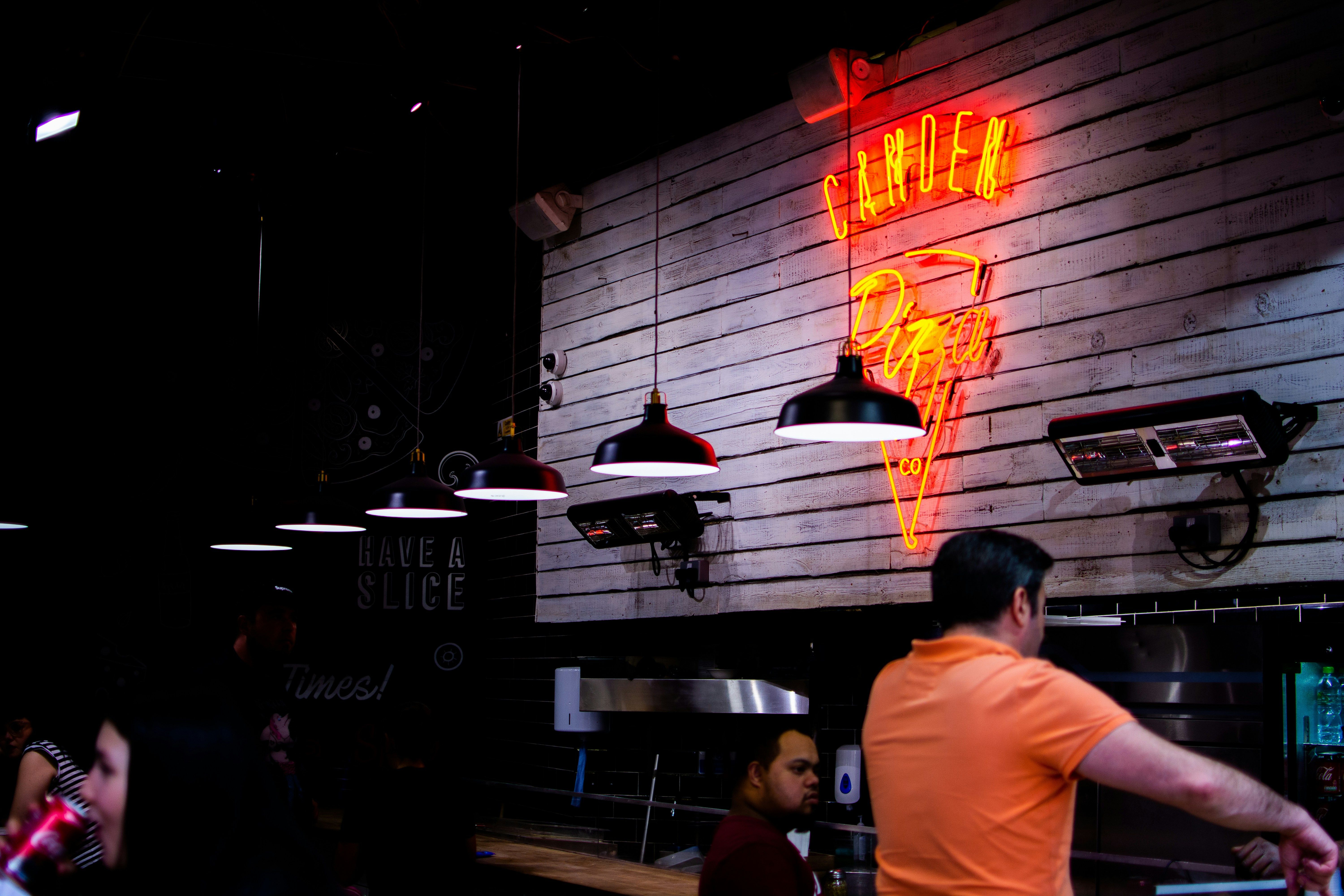inside of a pizza shop