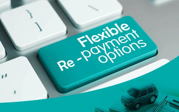 Flexible repayment options key on keyboard symbolising flexible business loans in Ireland — working capital, cashflow finance, and SME funding solutions