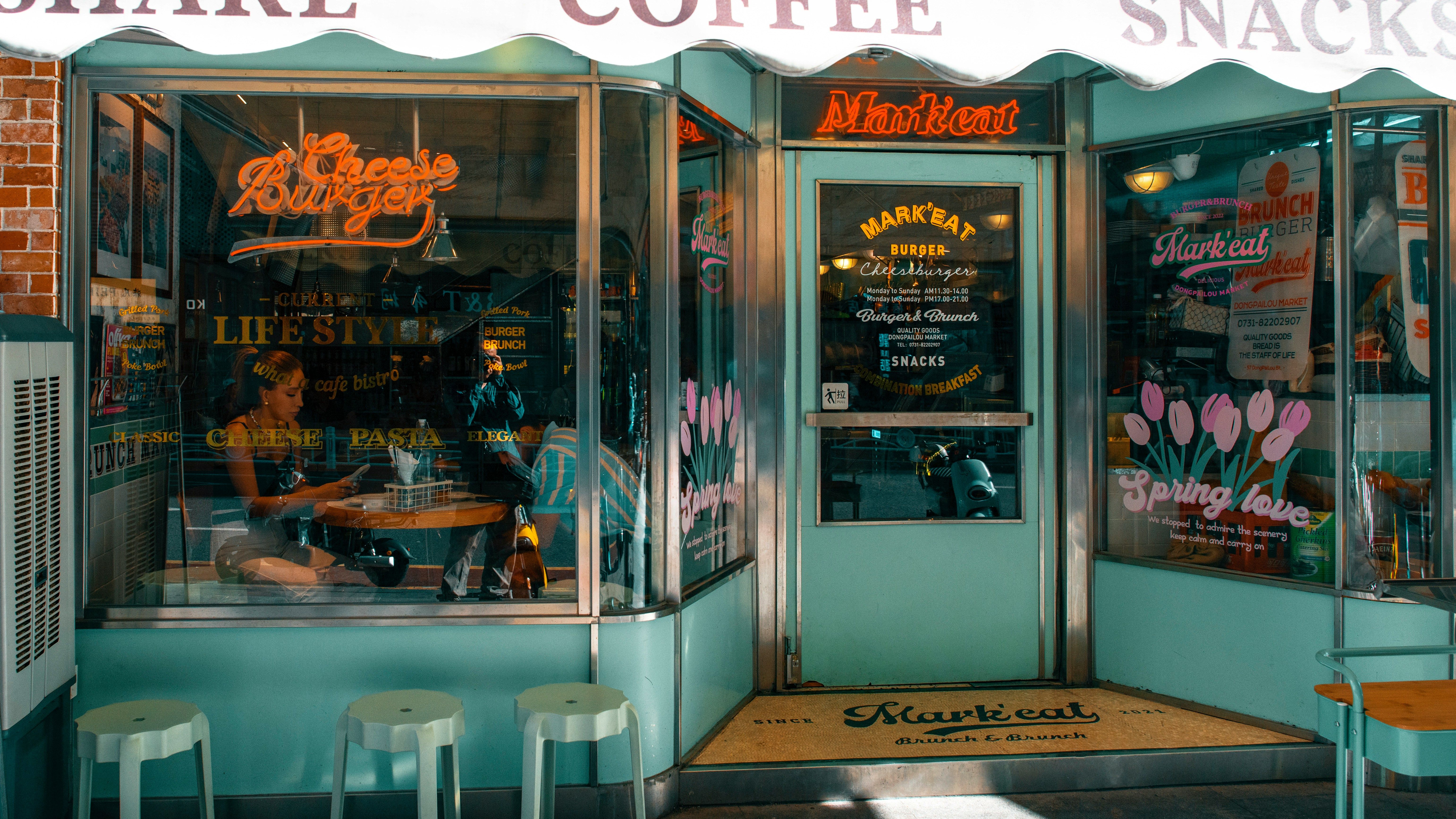 front of cafe