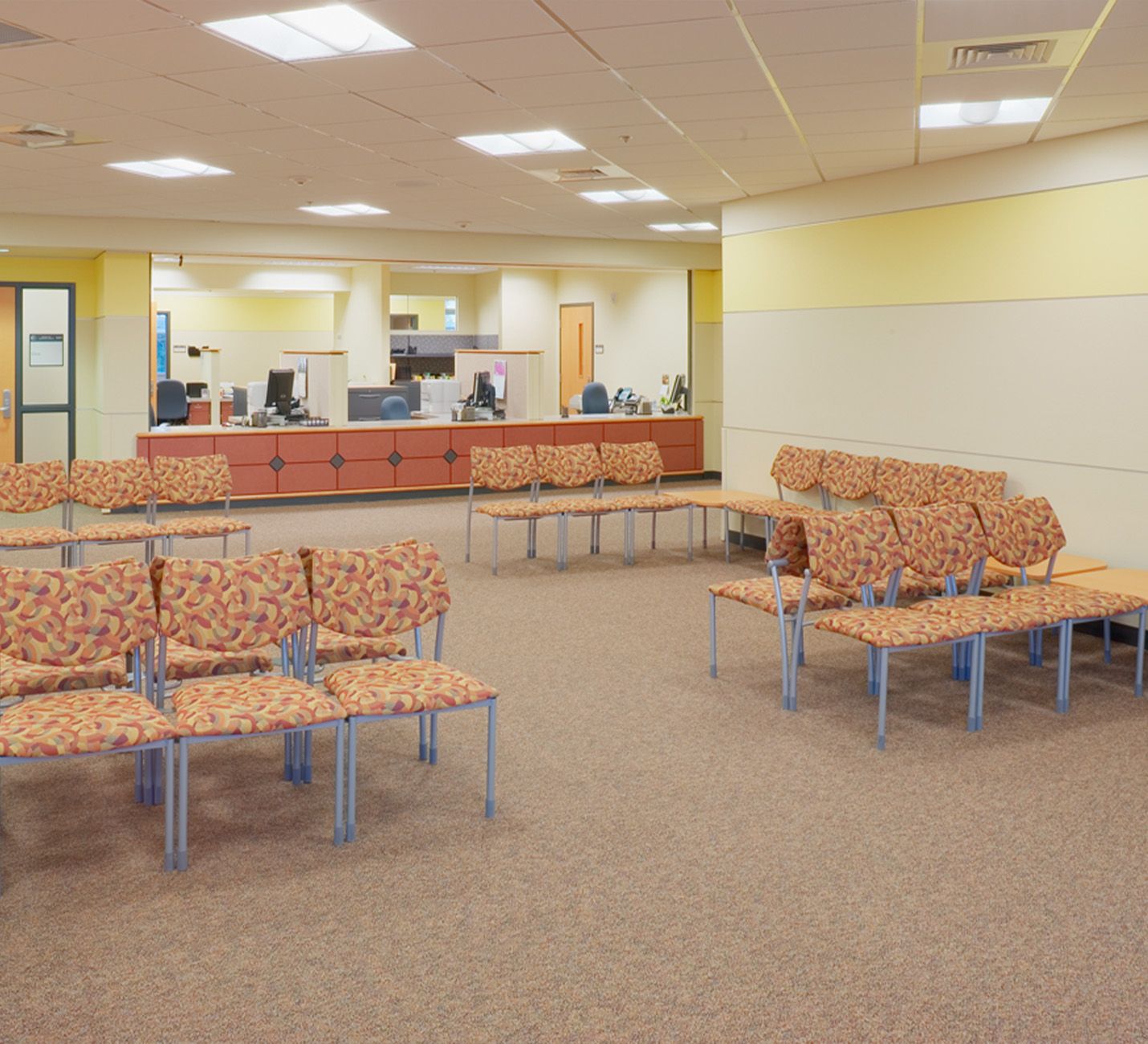 Clark County Center Comity Health inside looking at waiting area and nurses desk