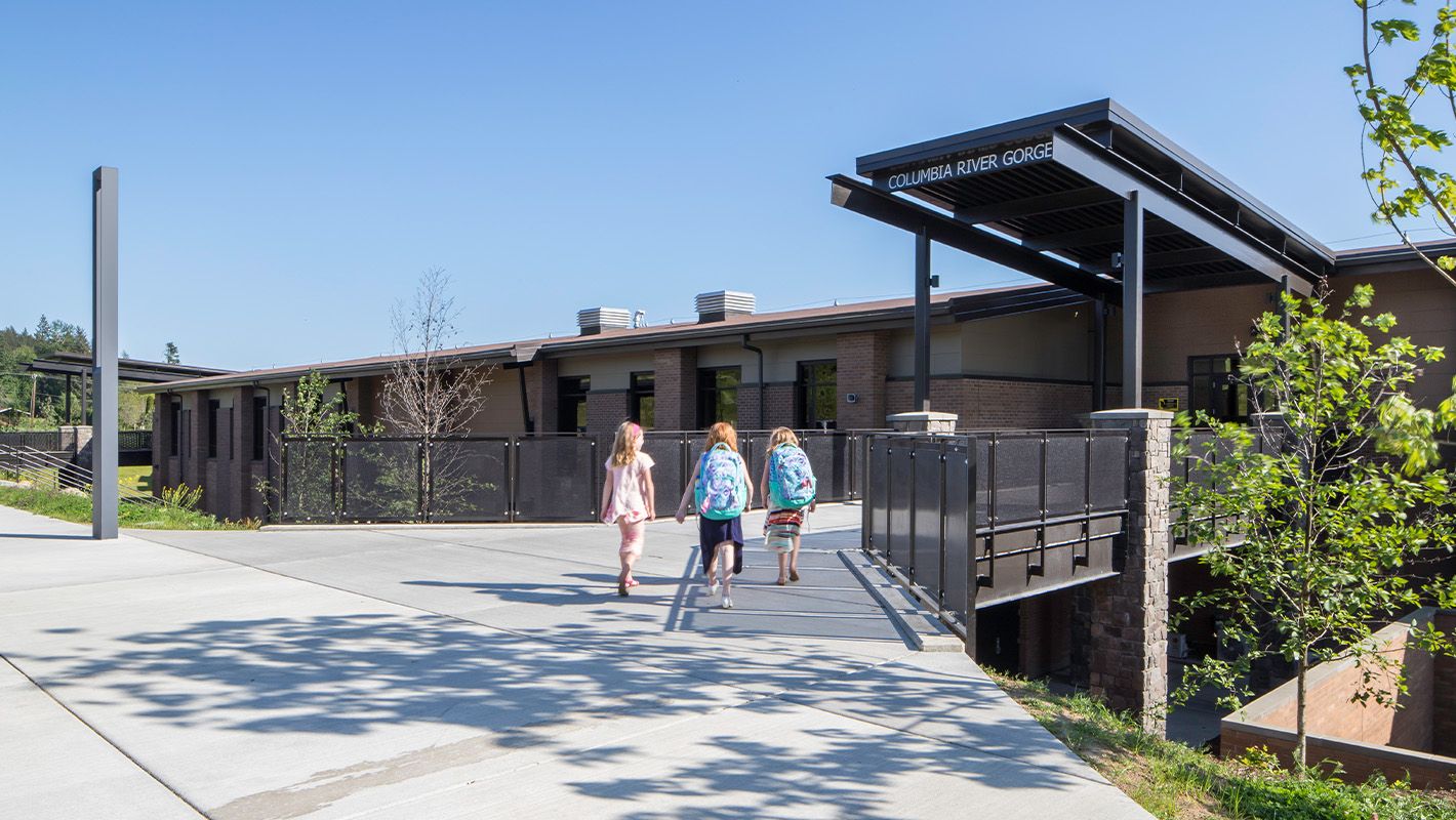 Jemtegaard Middle and Columbia River Gorge Elementary School in Vancouver, Washington designed by LSW Architects.