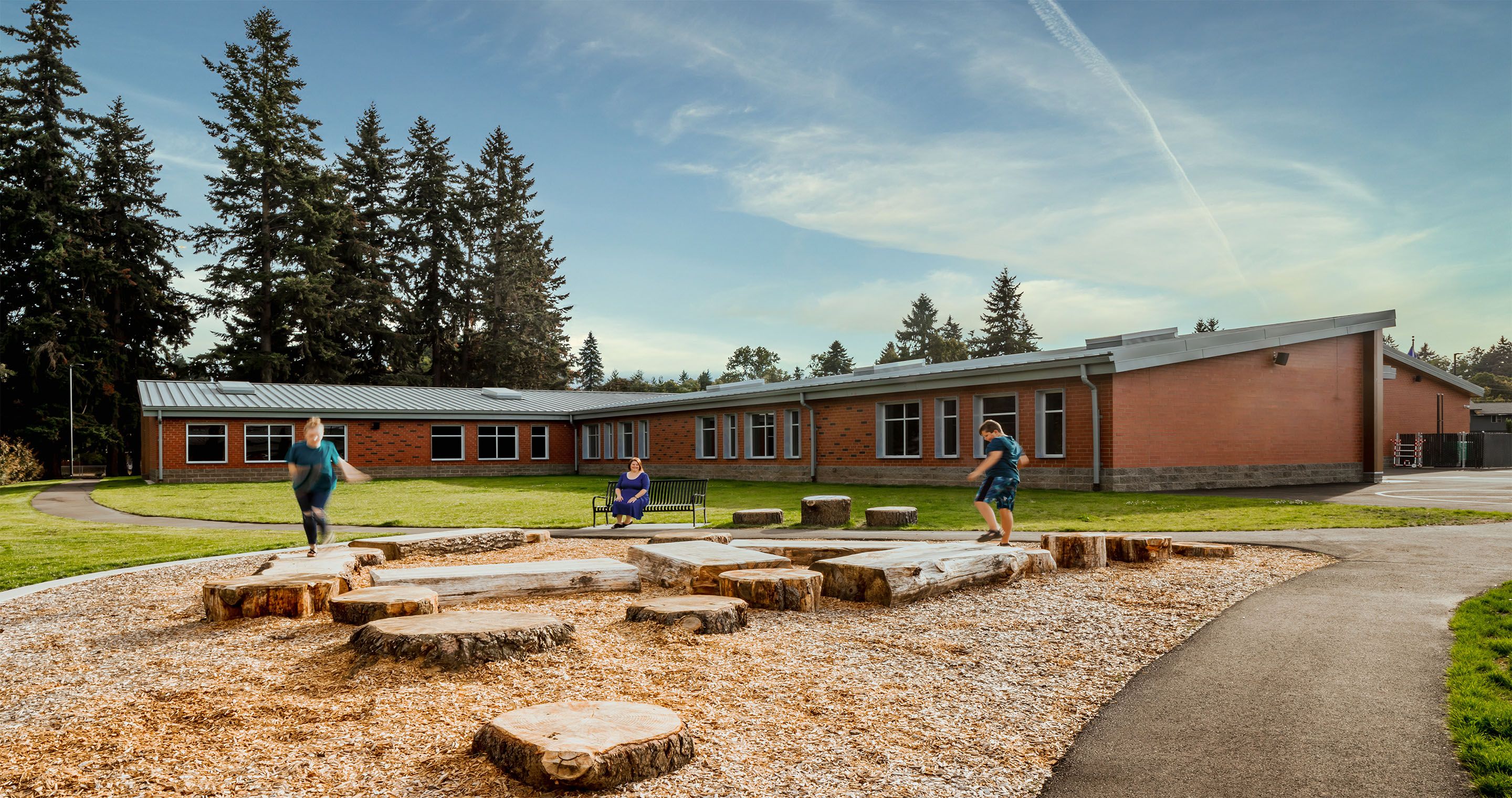 The Jim Tangeman Center (previously Fir Grove) provides a specialized educational program for students grades 1 through 12 in Vancouver, Washington. Designed by LSW Architects, the school focuses on emotional and behavioral self-regulation. 
