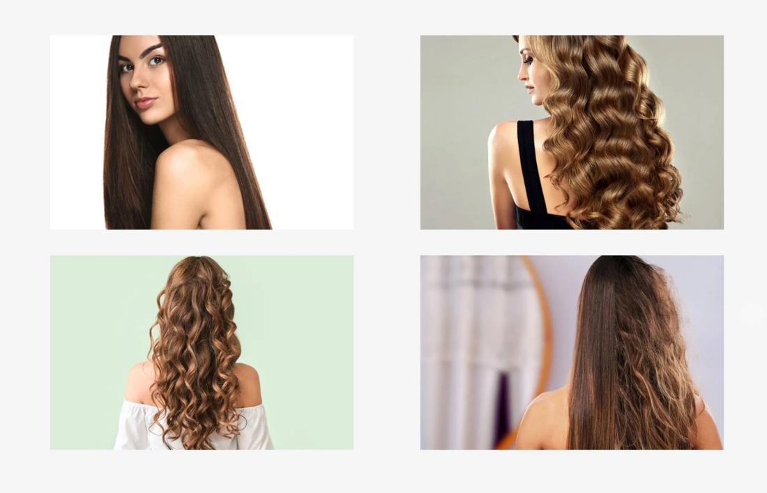 A collage of women in different types of hairstyles