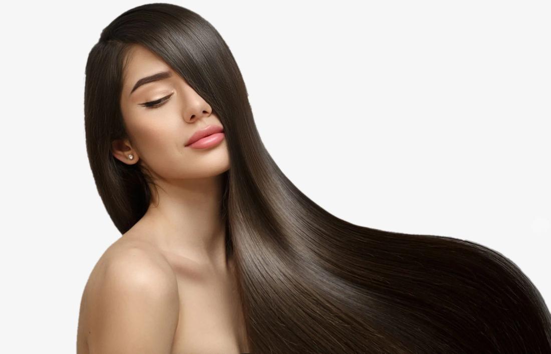 A woman with straight  hairs