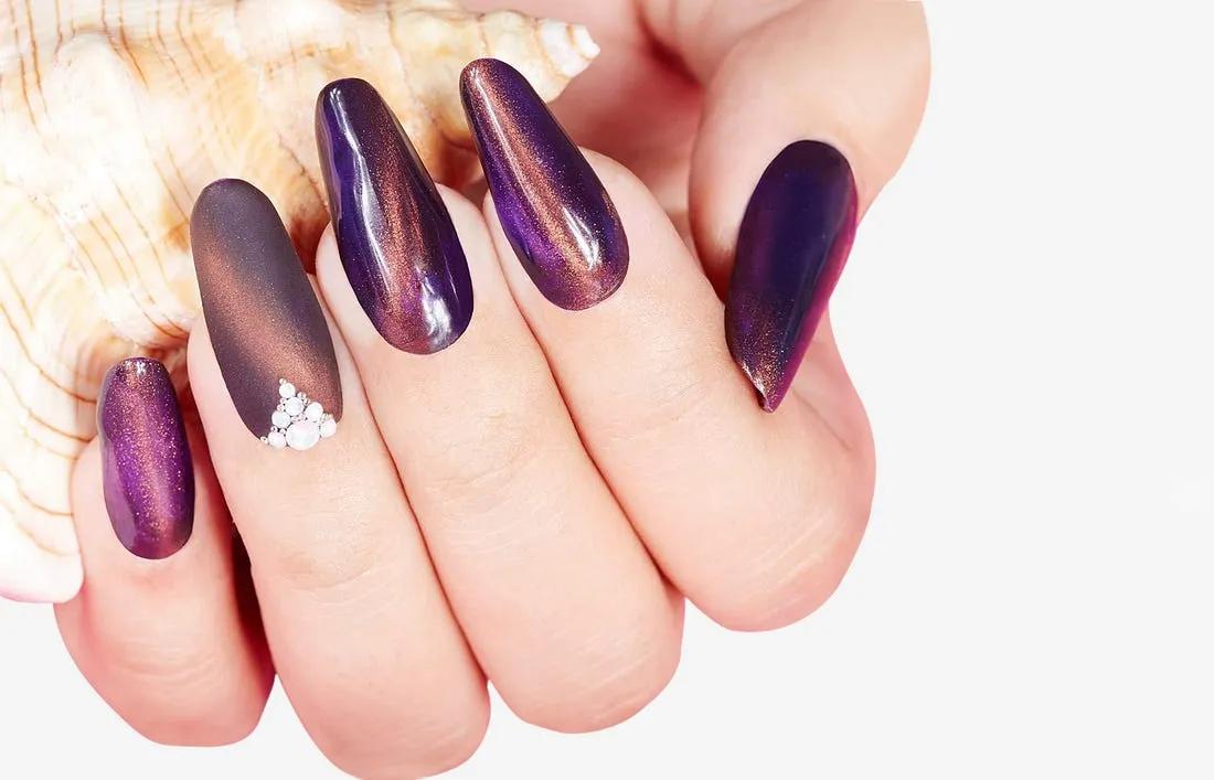 Fiberglass Nail Extensions on a woman hands