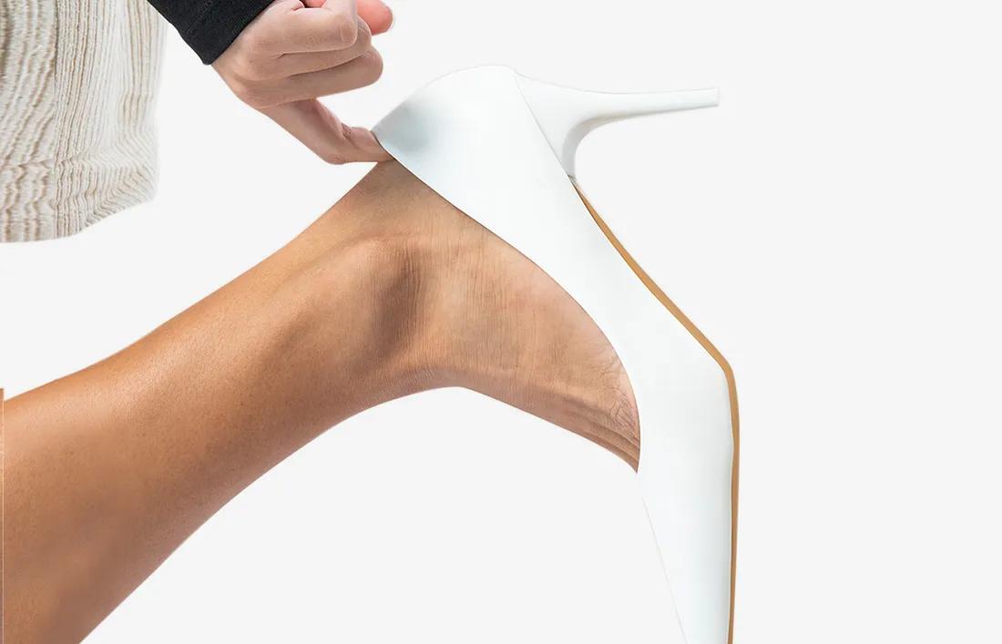 Shoebite due to white colour heels