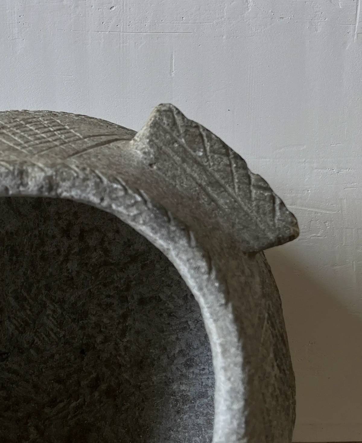 Stone carved pot, view 5
